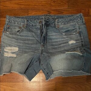 American Eagle Outfitters Women's Ripped Jean Shorts - Light Blue